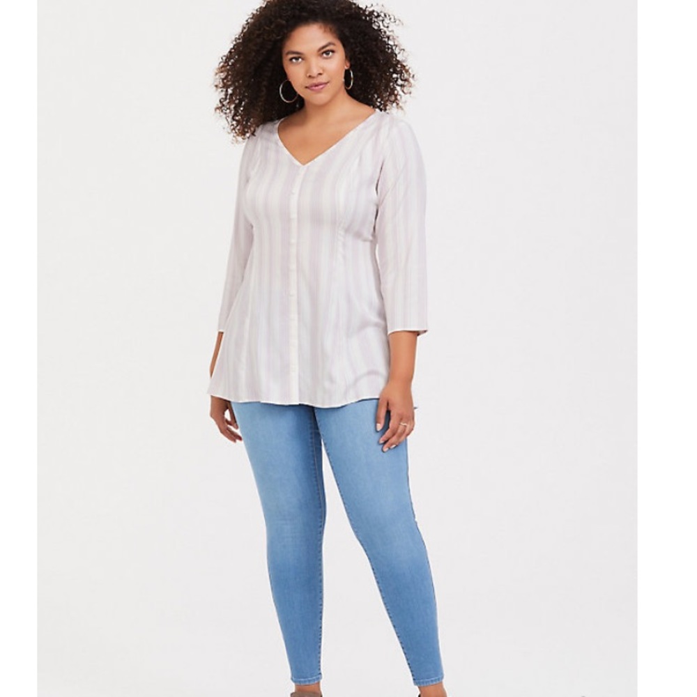 Torrid Lavender Striped Top size 0